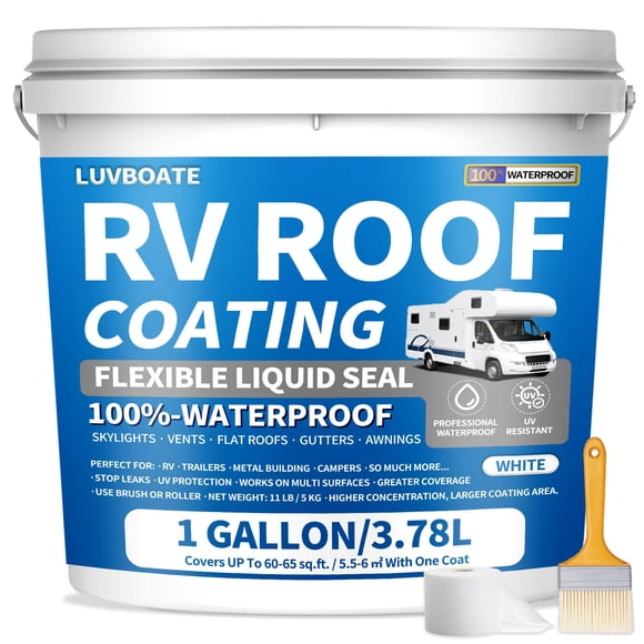 Revestimiento impermeable para techo de autocaravana LUVBOATE, reflectante solar, 3,78 L