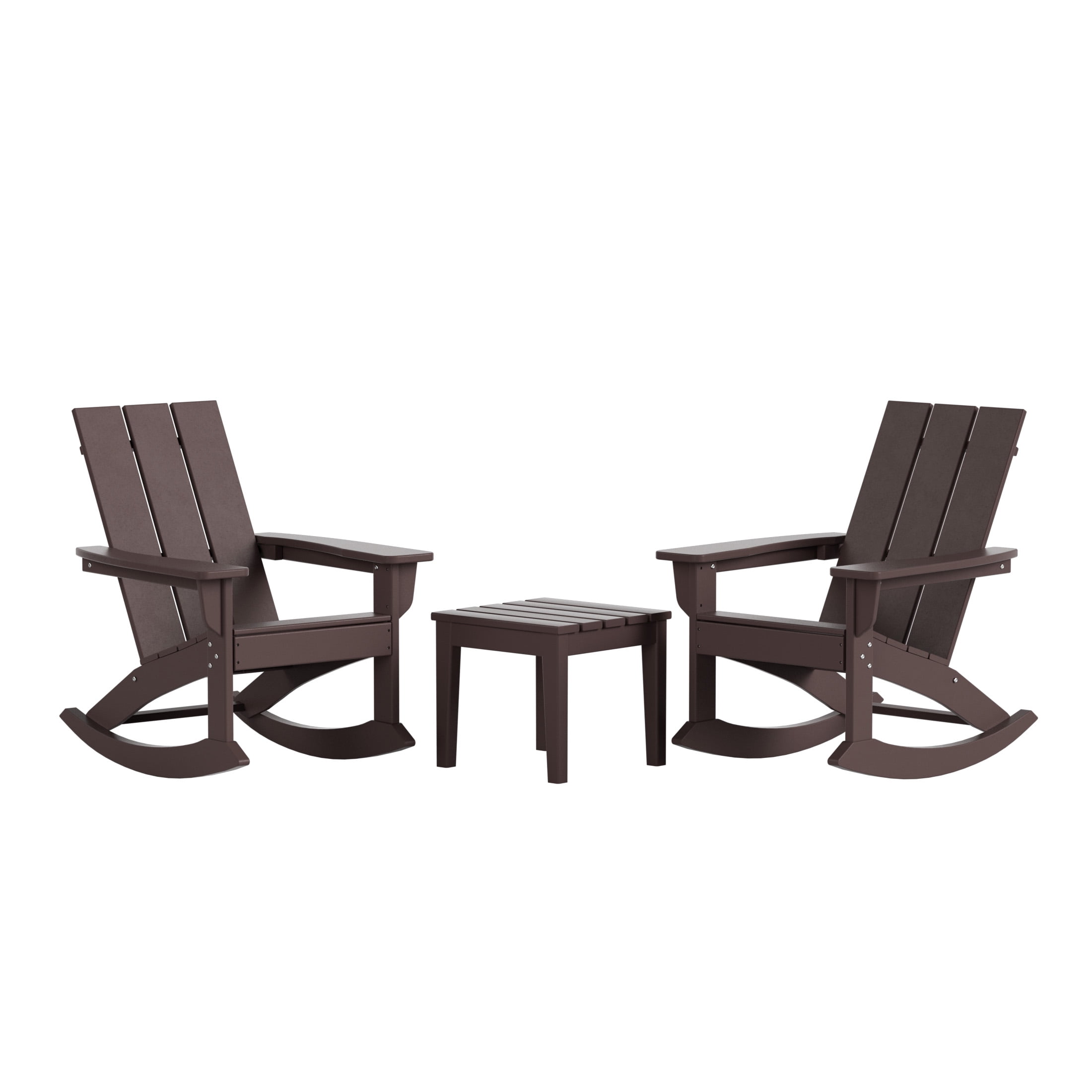 WestinTrends Ashore 3 Piece Patio Rocking Chair Set, All Weather Poly