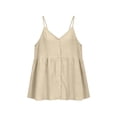 thumbnail image 6 of Women's Sleeveless V Neck Cotton Linen Button Front Tank Top Loose Casual Blouse for Summer Daily Wear, 6 of 7