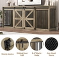 thumbnail image 5 of Blotout 87" Large Farmhouse Dog Crate TV Stand, Wooden Dog Crate Furniture with with Divider Panel/Sliding Metal Mesh Barn Door, XL-XXL Heavty Duty Dog Crates Furniture for 2 Medium or Large Dogs, 5 of 7