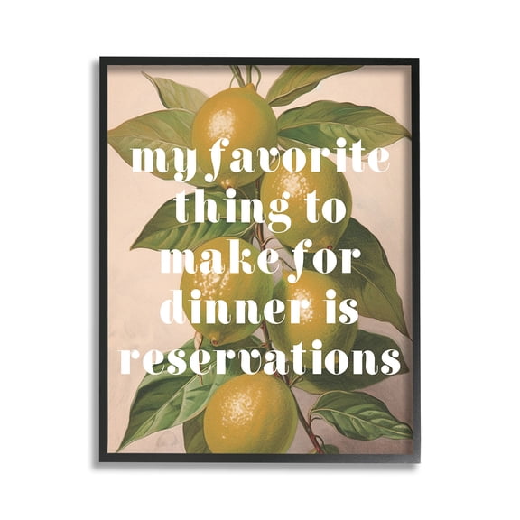 Stupell Industries Funny Dinner Reservations Food & Beverage Painting Black Framed Art Print Wall Art, 11 x 14