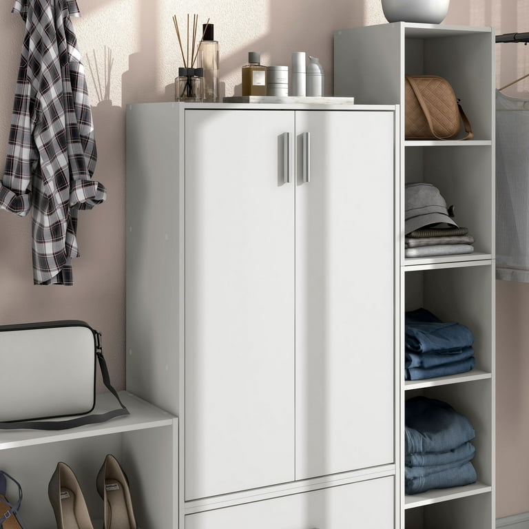 Furniture of America Brooks Stackable 3-Tier Wood White Cabinet