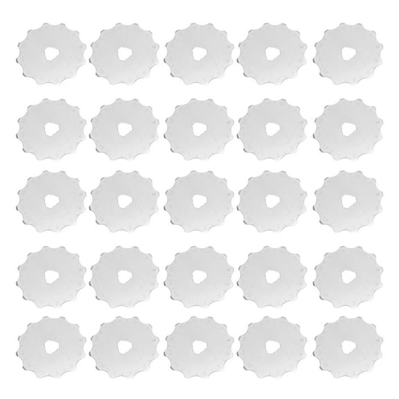 Rotating Blades, 10pcs 45mm Small Round Blade, Perforating Rotary Replacement Blades Rotary Cutter Blades Crochet Edge Skip Blades for Cutting Fabrics, Paper, Leather, Film, Fibers, Carpets