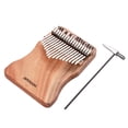 thumbnail image 1 of Piano de pulgares Ammoon 17-Key Thumb Piano Kalimba Camphorwood tono C con bolsa de transporte libro de música escala Musical pegatinas Tuning Hammer acompañamiento cadena borla decoración dedo Protec Tomshoo Piano de pulgares, 1 of 6