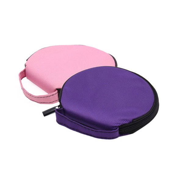 2pcs Bolsa de 20-Discos CD Estuche Circular Cierre Cremallera Tela Oxford Fucsia Morado