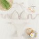 thumbnail image 2 of Traje de baño de bikini para mujer con cuello halter y cierre de correa con anillo vinculado sin espalda, traje de baño de 2 piezas Beige L, 2 of 4