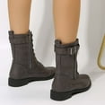 thumbnail image 6 of Wavsuf Hiking Boots for Women Wide Mid Calf with Fuzz Flat Round Toe Gray Shoes Size 40, 6 of 6