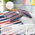 thumbnail image 2 of 3 Piece Navy Blue Red Striped Duvet Cover Set Queen Size,Microfiber Comforter/Quilt Cover with Corner Ties and 2 Pillowcases,Modern Minimalist Ombre Lines All Season Soft Bedding with Zipper Closure, 2 of 8