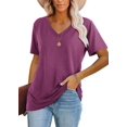 thumbnail image 1 of Remera Lunivop para Mujer Cuello en V Manga Corta Corte Suelto Coral Talle L, 1 of 3