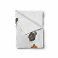 thumbnail image 2 of Dog Soft Flannel Fleece Throw Blanket, Various Different Dogs in Cartoon Style Looking up in Circle Characters, Cozy Plush for Indoor and Outdoor Use, 60" x 80", Multicolor, by Ambesonne, 2 of 6