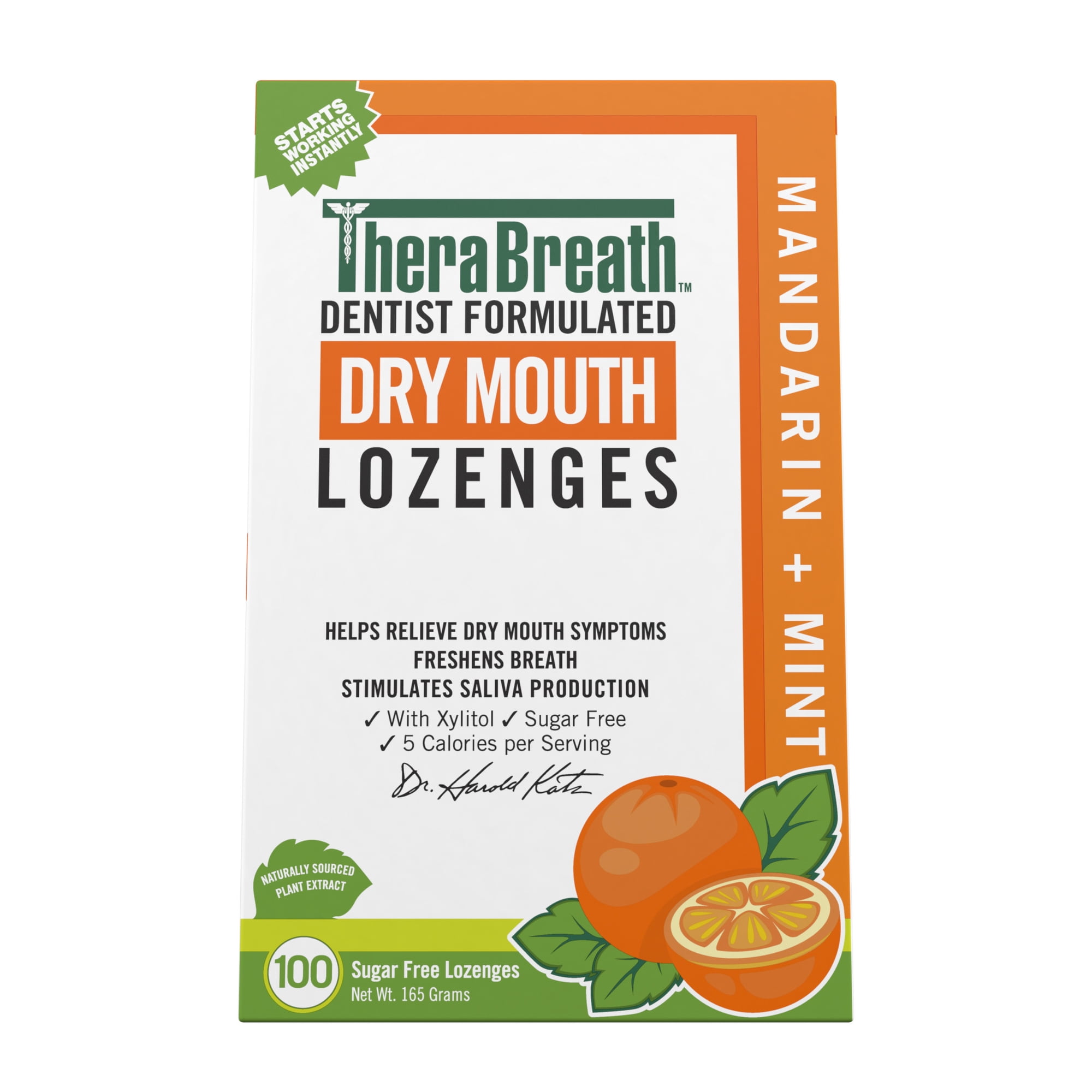 TheraBreath Dry Mouth Mandarin Mint Lozenges, 100 count, 165 g
