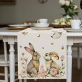 thumbnail image 5 of Easter Table Runner Linen Bunny Print Home Tablecloth Holiday Party Table Decoration Tablecloth Mat A, 5 of 5