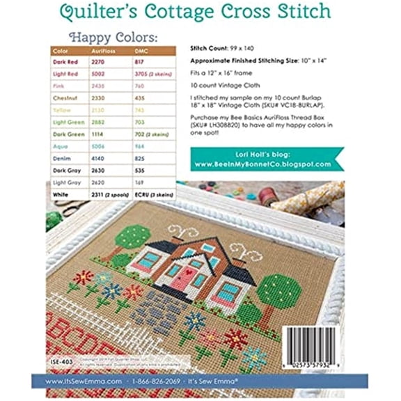 Quilters Cottage Cross Stitch Pattern