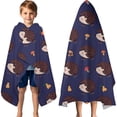 thumbnail image 3 of Cute Hedgehog Pattern Hooded Bath Towel，60"x35" for Ages 3 To 12 Kids, Quick Dry Lightweight Soft Microfiber Hood Beach Towel Cover Up for Kids, 3 of 7