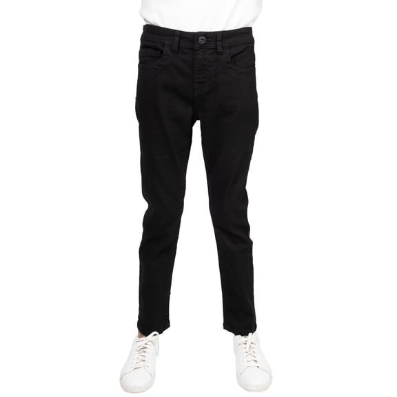CULTURA AZURE  Boy's Saddle Stitch Stretch Jeans, Jet Black, 14