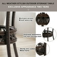 thumbnail image 6 of Patio Novagarden Outdoor Classic Simple Assembly PE Rattan and Tempered Glass Round End Table, Brown, 6 of 7