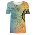 thumbnail image 4 of Fiudx Camisas de Mujer Camiseta de Manga Corta con Cuello Redondo y Estampado Informal para Mujer a La Moda, 4 of 4