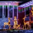 thumbnail image 3 of Deago Christmas Lights Outdoor, Meteor Shower Lights 12 inch 8 Tube 192 LED Snow Falling Icicle Cascading Lights for Xmas Tree Halloween Decoration Wedding Party, Colorful, 3 of 7