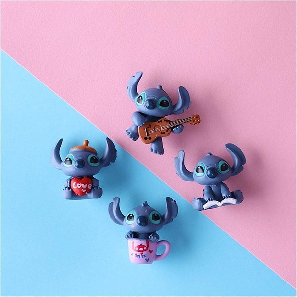 4 piezas de imán para nevera de juguete, imán para nevera de dibujos animados, imán para refrigerador de plástico suave, Mini muñeca, regalo de Navidad para niños Rojo Verde Cocina, Decoración y Otros