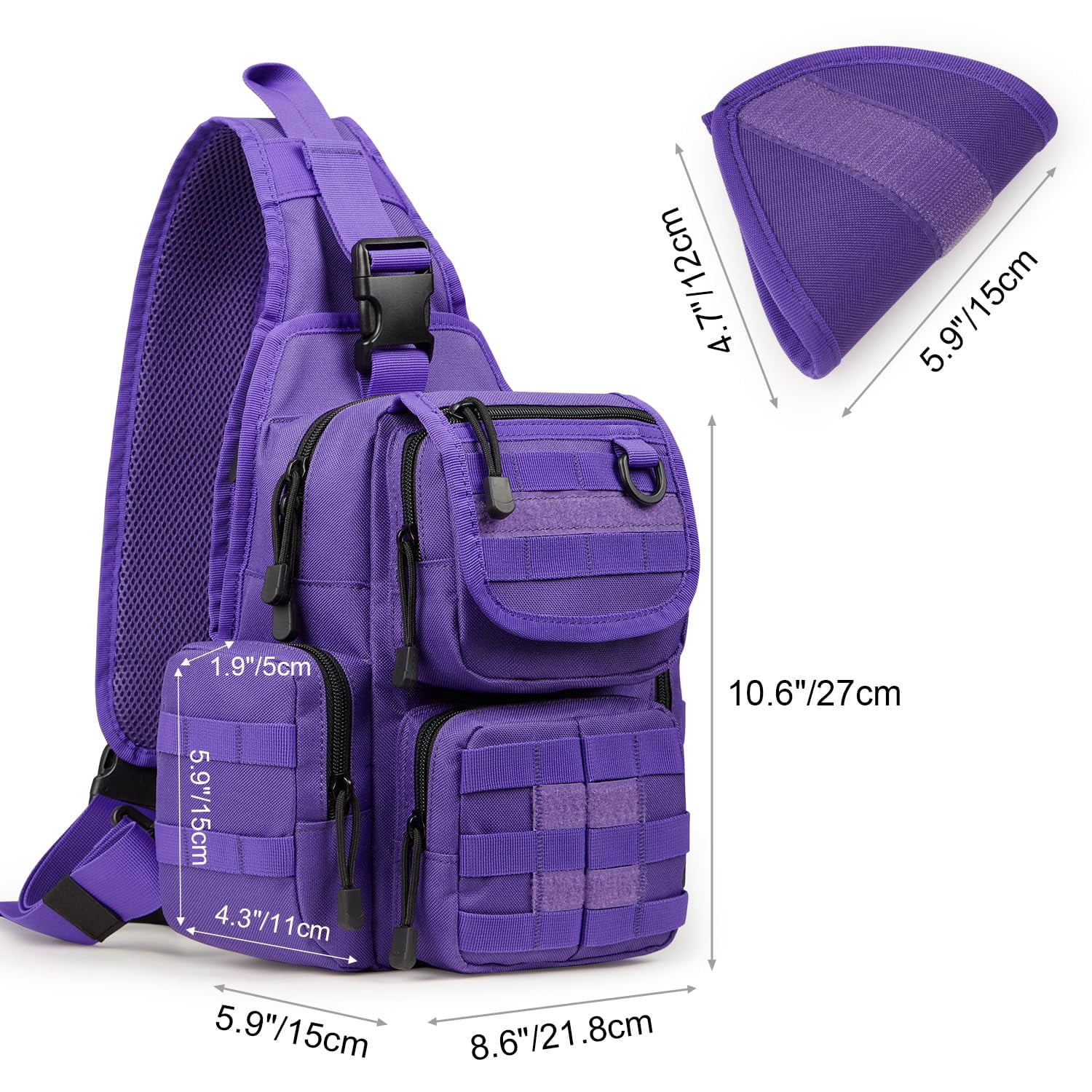 G4Free Sling Bag Pack with Adjustable Holder Small Crossbody Shoulder Backpack for Men Women