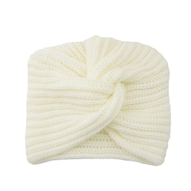 Sombrero de turbante de punto para mujer Bohemia Cachemira Cruz Wrap Head Gorro de lana Turbante Cap (blanco) Banban ZefeiWu 8390615886543