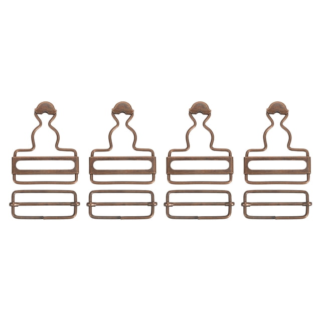 Unique Bargains Overall Buckles 4 Sets Retro Suspender Replacement Buckles 40mm, Copper Tone