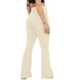thumbnail image 2 of YYDGH Women's Yogo Pants with Pockets V Crossover High Waisted Flare Leggings Bell Bottom Workout Pants Beige M, 2 of 5