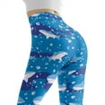 thumbnail image 5 of DISNIMO Shark Printed High Waisted Leggings for Women, Casual Yoga Pants Leggings Breathable High Waisted Yoga Pants Tummy Control, Blue, L, 5 of 6