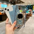 thumbnail image 2 of Electroplated Glitter Cluck Langevin Astronaut Case with Astronaut Hidden Stand, Glitter Powder Paper for iPhone 15 14 13 12 11 Pro Max Mini XS XR 7 8 SE Phone Case (Blue,iPhone 14), 2 of 8