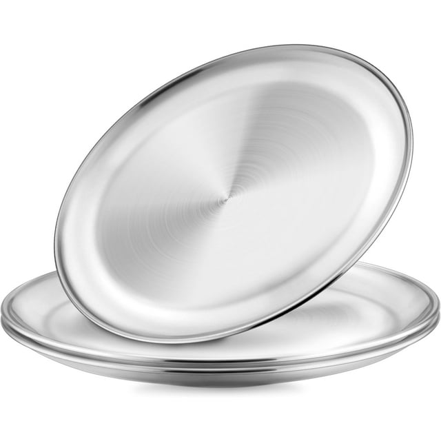 HaWare 12 Inch Pizza Pan Set of 3, Stainless Steel Baking Pan for Oven, Round Pizza Tray Cooking Pan, Heavy Duty Bakeware, Food Serving Plate for Home Kitchen, Healthy & Solid, Easy to Clean