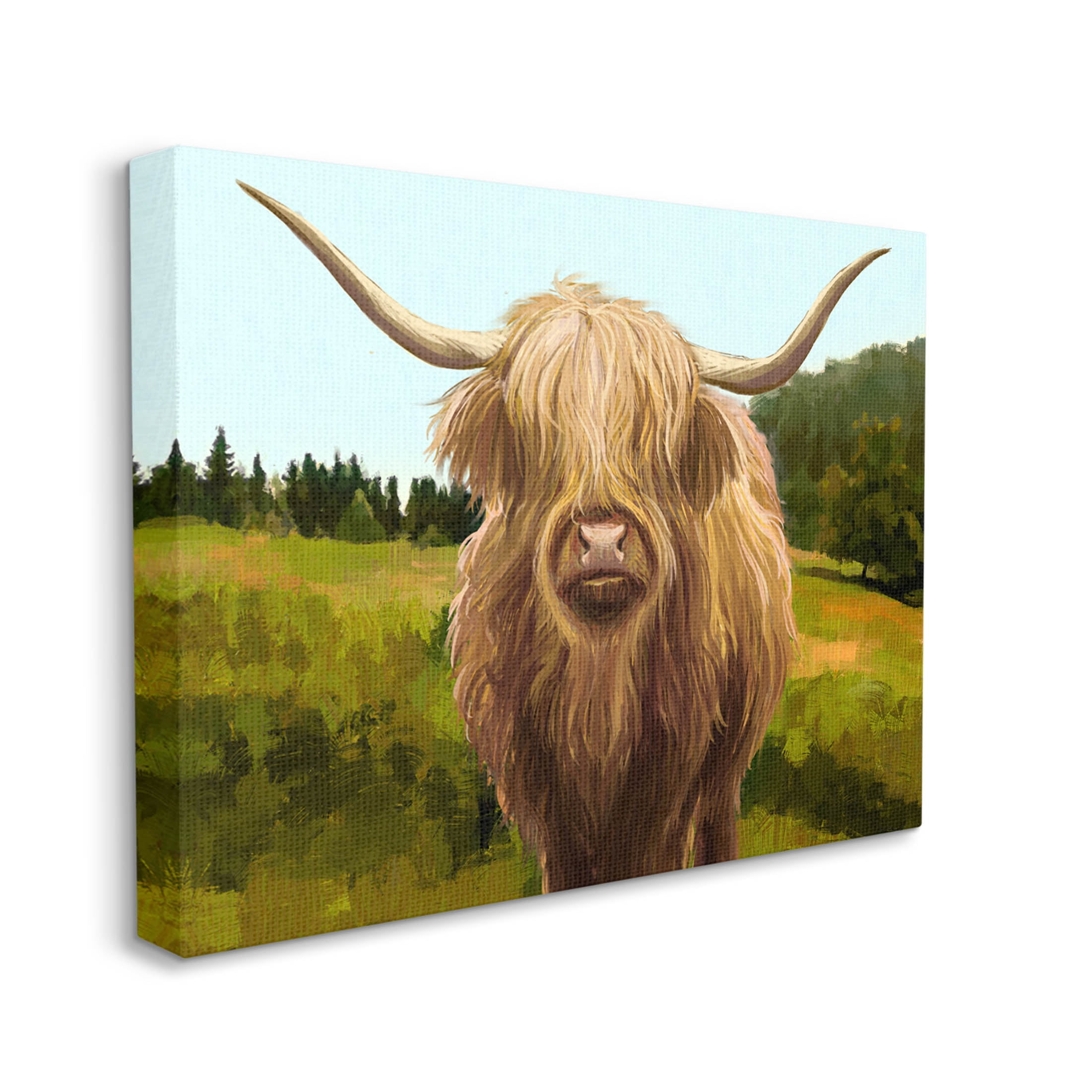 Stupell Industries Country Highland Cattle Grazing Painting Gallery Wrapped Canvas Print Wall Art, Design by Ziwei Li