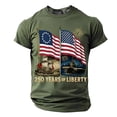 thumbnail image 3 of Usa 250Th Anniversary Shirt Casual Short Sleeve T Shirt Comfortable Breathable 250Th Mens Tees Army Green L, 3 of 6