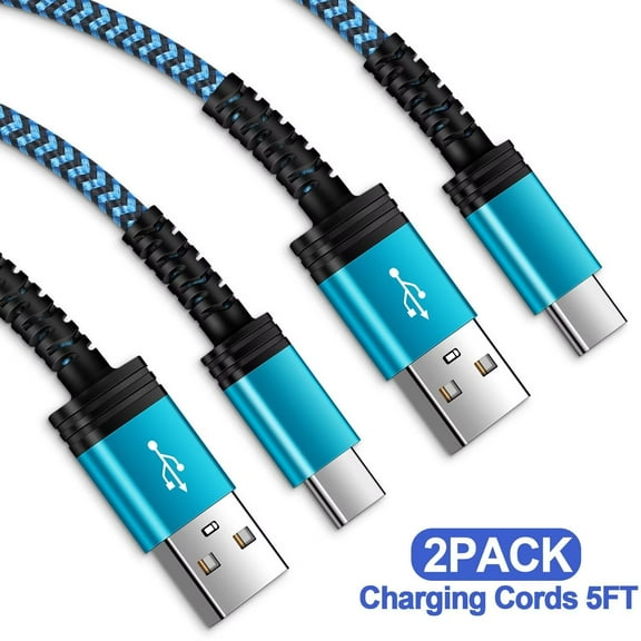 Usb Cables,Usb C Charger Cable,AILKIN 5ft-2PACK Type C USB Fast Charging Cable USB A to USB C Cable 5ft High Speed Android Charger Type C Charging Cords USB Cables,Blue