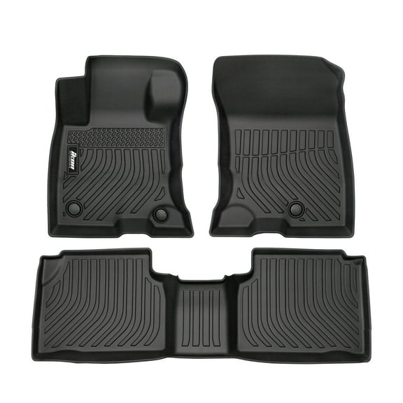 Ikon Motorsports 3D TPE Floor Mats Compatible With 2020-2024 Ford Escape Hybrid Black 3D Molded All Weather Car Carpets 1st 2nd Row Front Rear Protector Liner 3PC Set
