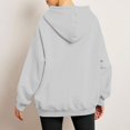 thumbnail image 5 of Women's Shoulder Hooded Sweatshirt Fleece Lined Winter Warm Pullover Candy Colors Soft Polyester Fabric, 5 of 8