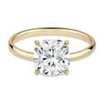 thumbnail image 3 of Cora Jewellery 2CT Cushion Moissanite Hidden Halo Engagement Ring For Women, 14K Yellow Gold, 3 of 5