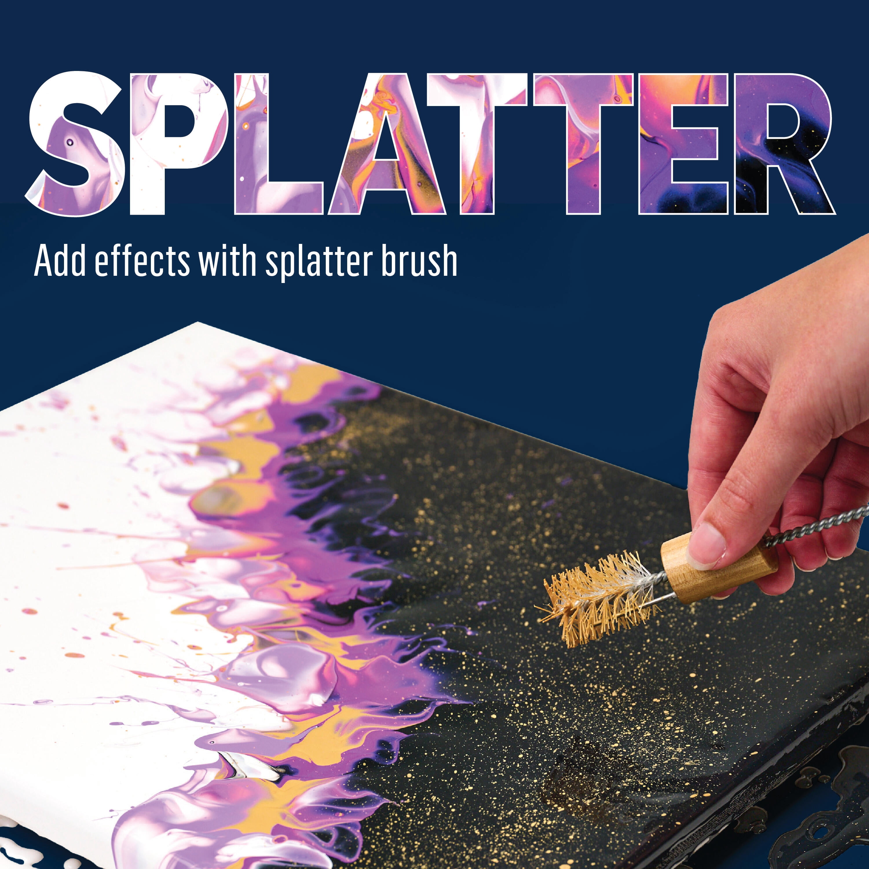 FolkArt Drizzle Blower and Splatter Set, Durable Tools for Fluid Paint Pouring