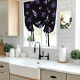 thumbnail image 5 of Purple Olive Fruits Tie Up Curtains 45 Inches Long, Kitchen Window Curtains Over Sink, Spring Farm Branches Leaves Plants Black Small Window Curtains Balloon Curtains Valances for Bedroom 34"x45", 5 of 8