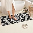 thumbnail image 4 of Black White Tie Dye Mandala Pattern Bathroom Rugs Mat,Non Slip Microfiber Bathroom Rug,Rubber Backing,Soft Bathroom Mats for Bathroom Floor,Tub and Shower,60x24in(150x60cm), 4 of 5