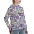 thumbnail image 6 of Fotbe Lavender Flowers Pattern Womens Long Sleeve Hoodie, Pullover Hooded Sweatshirt, Kangaroo Pocket Hoodie with Eye-catching Drawstrings-Large, 6 of 7