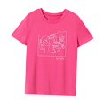 thumbnail image 3 of Camiseta para mujer de verano casual streetwear cuello redondo camiseta para camping vacaciones oficina Rosa Rosa, 3 of 7