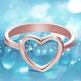 thumbnail image 5 of CILENON Simply Electroplating Love Heart Diamond Ring Ladies Jewelry Engaged Ring (Rose Gold,11), 5 of 5