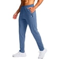 thumbnail image 1 of Pantalones deportivos Pudolla Tall para hombre, largos, con bolsillos con cremallera, color azul pizarra, 1 of 7