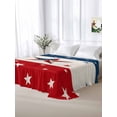 thumbnail image 5 of 4th of July Full Size Flat Sheet, Wrinkleproof & Fadeproof Cooling Flat Bed Sheet Only, Red White Blue Striped Independence Day Star Breathable Soft Bedding Top Sheets 81 x 96 Inches, 5 of 8