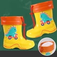 thumbnail image 2 of NOKIO Dinosaur Designed Rain Boots High Traction Diamond Tread Sole 𝗪aterproof PVC Rubber Material Shock Absorption Design for Toddler Outdoor Activities, 2 of 5