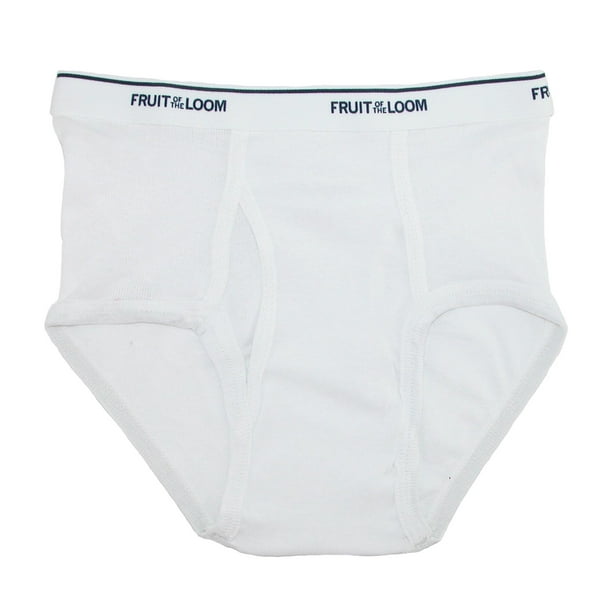 Fruit Of The Loom Boys` 3-Pack Full Cut Cotton White Briefs, M