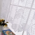 thumbnail image 4 of ZHH Lace Kitchen Curtain Window Valance Sheer Embroideried Leaves Cafe Shop Rod Pocket Curtain White 23"x 60", 4 of 5