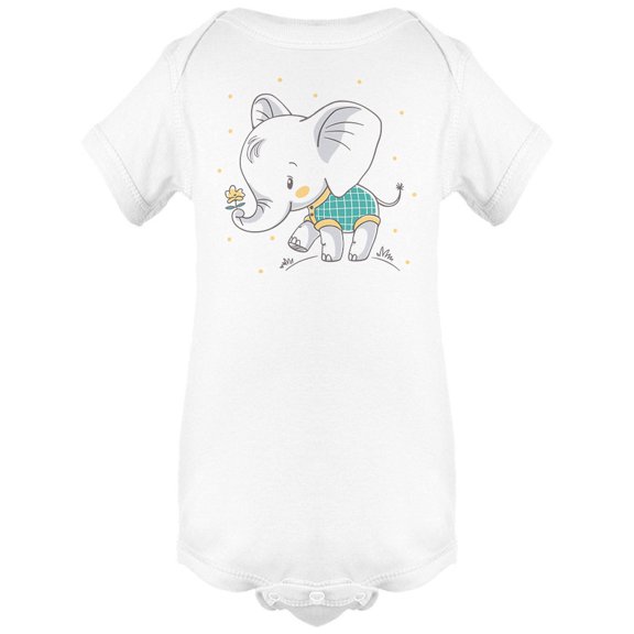 Cute Baby Elephant Graphic Bodysuit Infant -Image by Shutterstock,  6 Months