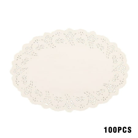 

100PCS Air Fryer Special Paper Lace Paper Oval Baking Tray Paper Dinner Tray Paper