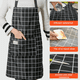 thumbnail image 3 of Delantal impermeable de 3 piezas con bolsillos Delantales de cocina ajustables Delantal de cocina para hornear limpieza del hogar, 3 of 5